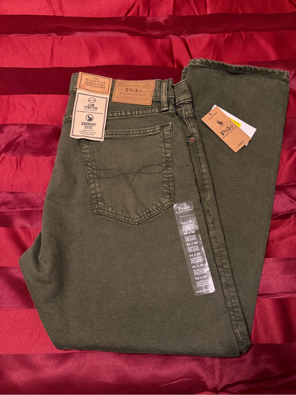 Polo by Ralph Lauren Men's Olive Slim Straight Jeans